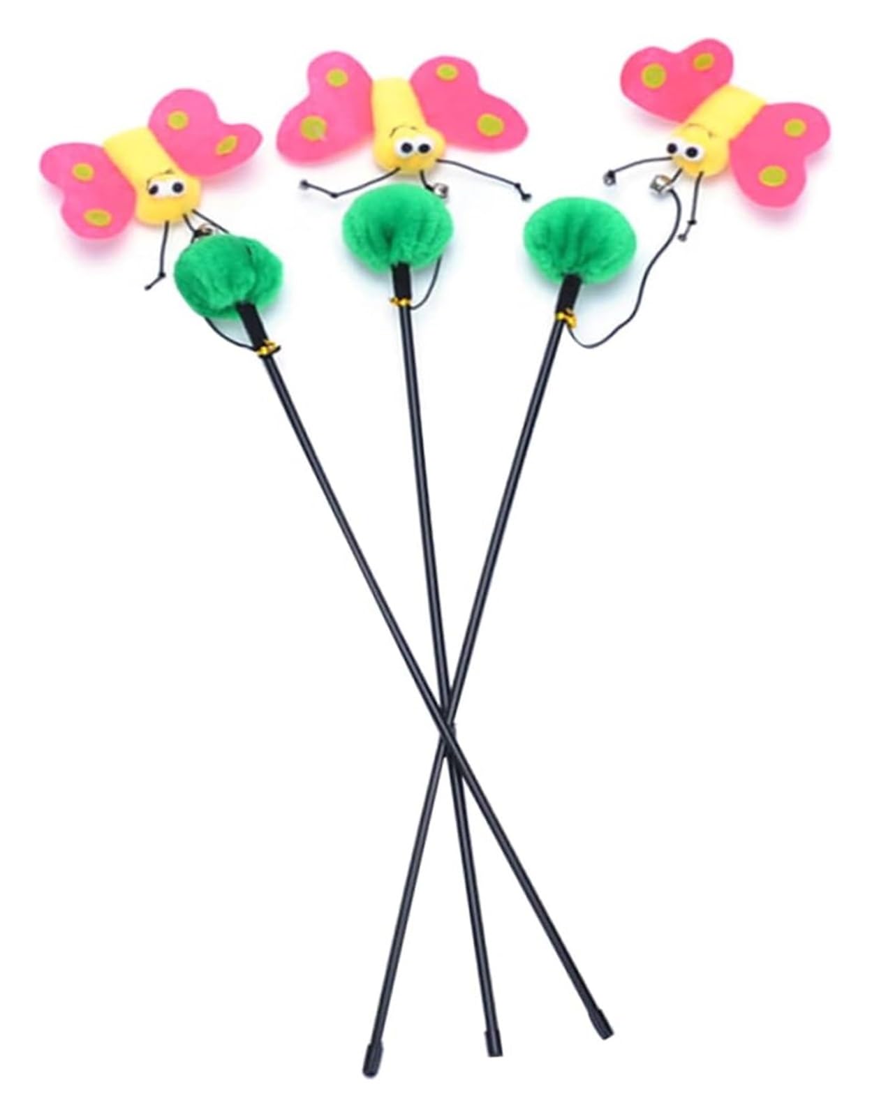 Giocattolo per gatti, 3 pezzi di giocattoli interattivi for gatti, bacchetta magica, farfalla, giocattolo divertente for la ricreazione