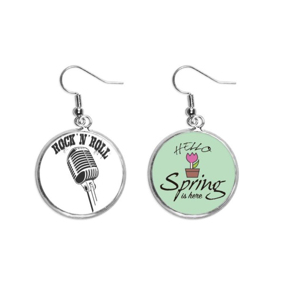 Pendientes decorativos de micrófono con colgante ligero estilo simple 5
