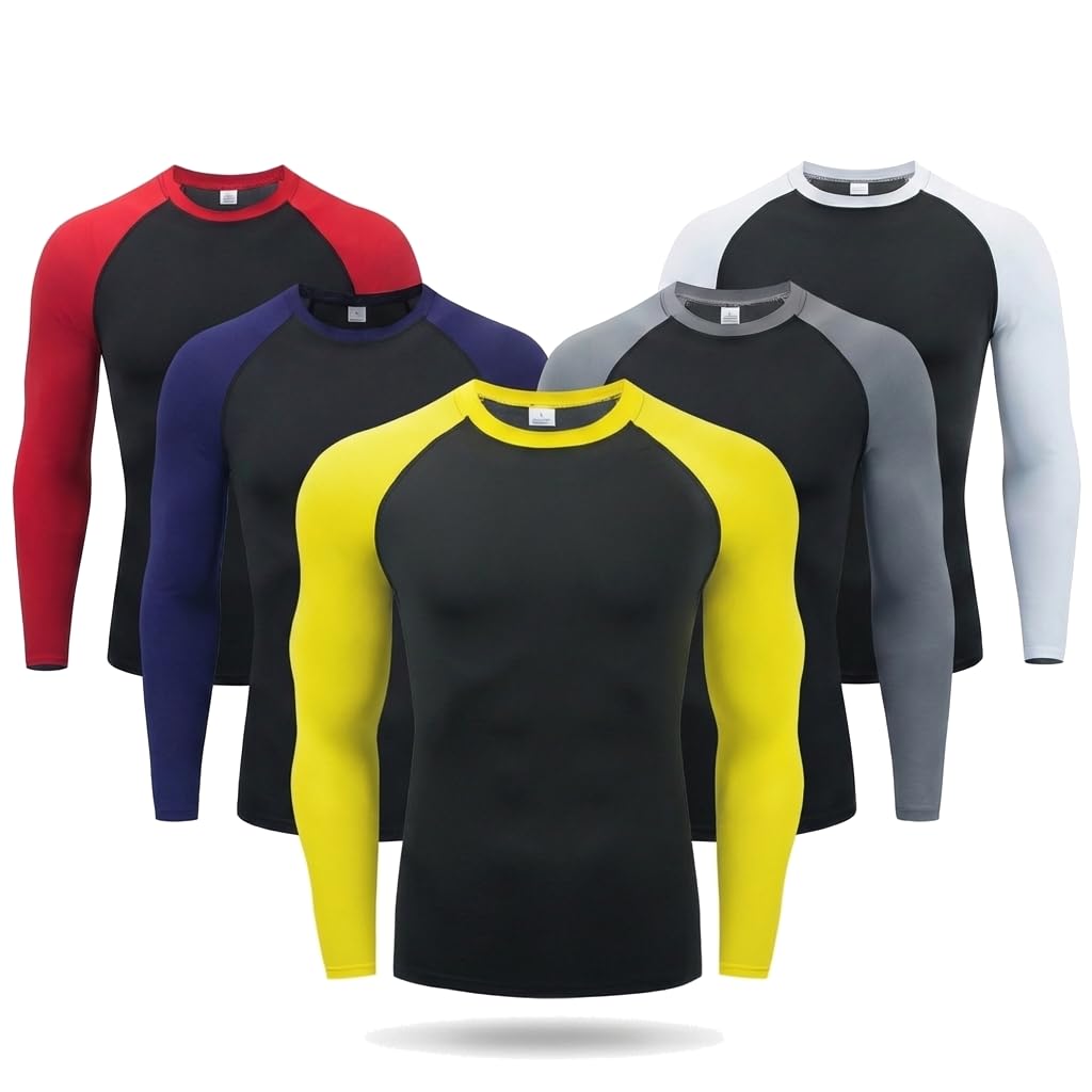 5 Pack Men's Long Sleeve Compression Shirts