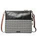Fossil Women's Fiona Faux Leather Large Crossbody Purse Handbag, Black Stripe (Model: ZB7271080)