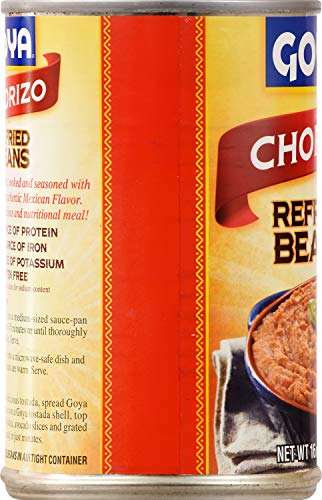 Image of Goya Refried Pinto Beans With Chorizo, 16 Oz Can (Pack of 3)