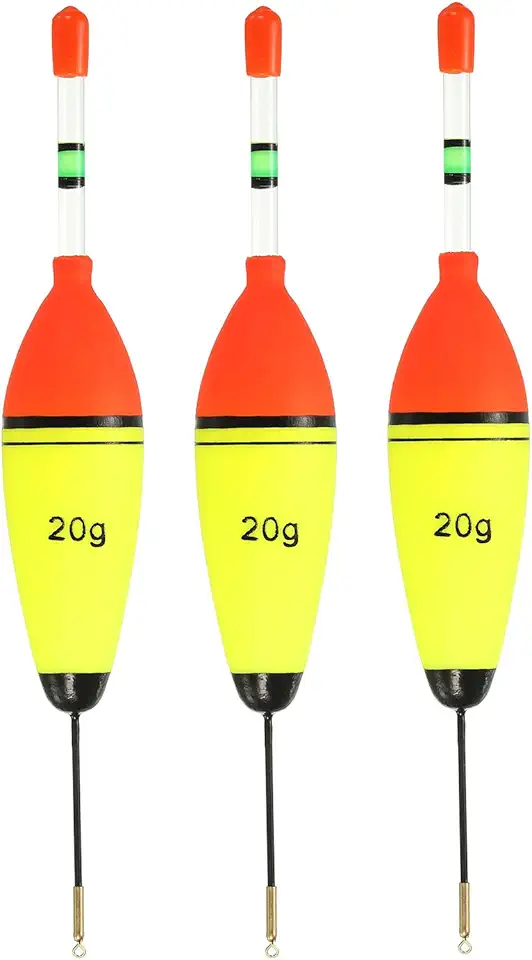 Boia de pesca brilhante de 14,2 g com giratório, pacote com 3 boias de pesca em EVA sem bastões de brilho para pesca em água salgada em água doce