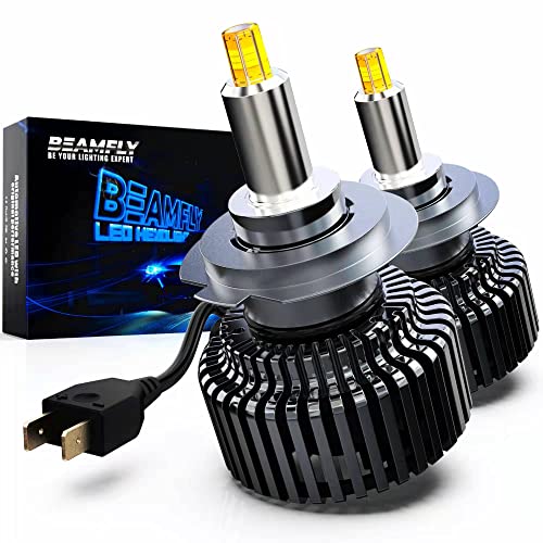 Bombillas Led H7 Bombillas H7 LED 360° Lenticular, BEAMFLY Lampara Faros Proyector Coche Delanteros 60W 12000LM 6000K Luces Blancas