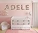 Adesivi Murali CAMERETTA NOMI bambina - ADELE - FIORI FARFALLE - Wall Stickers VINILE LUCIDO HD lettere (30 CM)