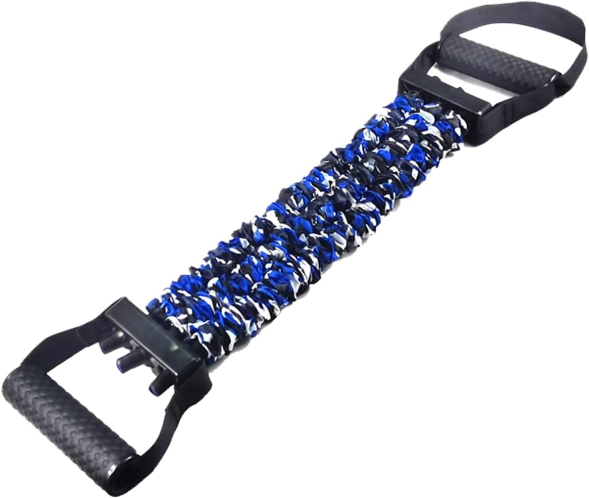 Natural Latex 3-Hole Resistance Stretcher – Adjustable75-135lbs Exercise Bands for Full-Body Workout, Strength Training & Home Gym (Blue 135 Lbs)