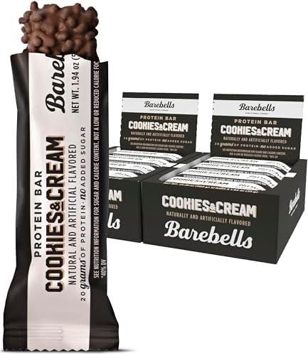 Amazon.com: BAREBELLS Protein Bars Cookies & Cream - 12 Count, Pack of ...