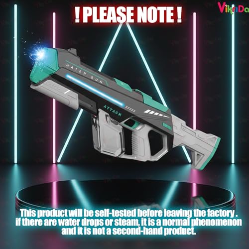 Image of VikriDA 2 in 1 (Manual /Automatic) Electric Water Blaster Gun for Holi, Auto Suction Water| Free Extra Battery| Water Guns for Adults, Automatic Water Gun with Lights & 32Ft Range - Multicolor