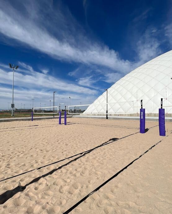 Generic ONE Court Beach Volleyball System with Concrete Anchor, Blue