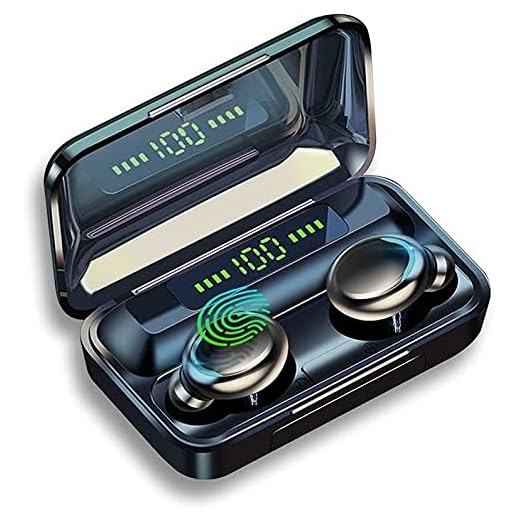 TWS Headphones V5.0 F9-5 Black ABS LED Electric Quantity Digital Display Waterproof Wireless Headphone One-Button Function Home Leisure Office Ear