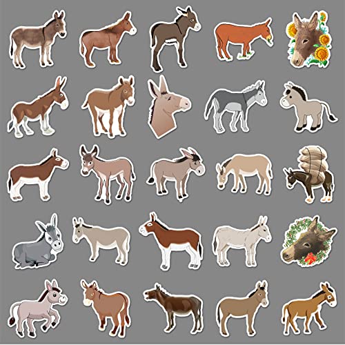 Donkey Stickers 50 Pcs Waterproof Cute Animal Stickers for Laptop Hydro Flask Water Bottle Motorcycle Bicycle Skateboard Luggage,Vinyl Cartoon Funny Donkey Sticker for Teens Adults Girls - Image 4