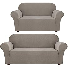 Turquoize Sofa Slipcover Bundle with Loveseat Cover Couch Covers 1 Piece Sofa Covers for 3 Cushion Couch Furniture Protector Taupe