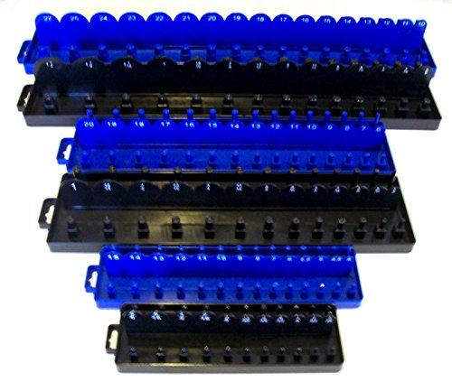 Sonny Battery Shop 168pc Socket Holder Tool Tray Socket Tray Rack Rail Holders Black/Blue Deep Shallow