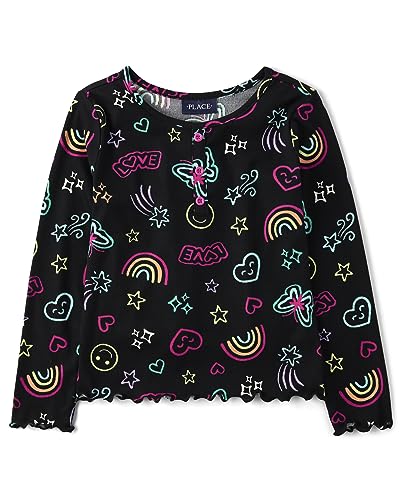 The Children's Place Girls' Long Sleeve Knit Fashion Shirt Seasonal