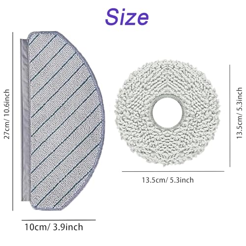 8Pcs Replacement Cleaning Pads, Reusable Durable Microfiber Cleaning Pads with Stong Cleaning Ability