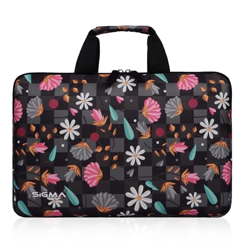 Sigma Laptop Bag Sleeve Durable Briefcase Shockproof Protective Case, Handbags Portable Bags for 15.6 inch HP Dell Asus Lenovo Notebook Computer with Dual Handles for Office (Black Flower Print) (B0D131JRQY) Amazon Price History, Amazon Price Tracker