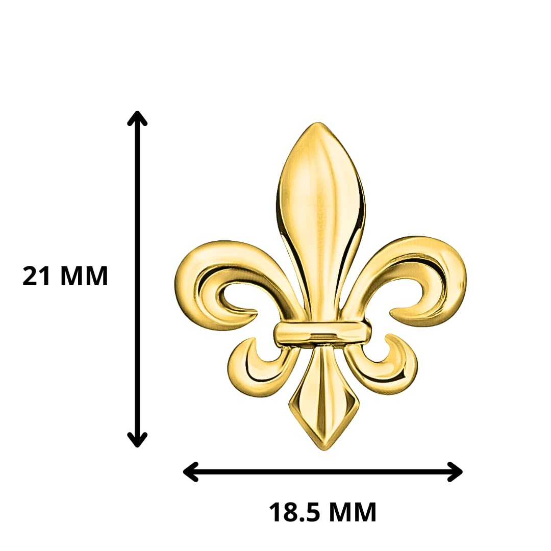 Bouton de Manchette Fleur de Lys Doré | Boutons de Manchette Classique et Elégant | Cadeau Chemise de Mariage pour Homme | Accessoires Hommes Design | Manches Mousquetaire Française Luxe Lys Doré