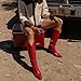 Erocalli Western Knee High Boots Women Cowgirl Cowboy Fall Chunky Block High Heel Tall Long Fashion Boot Side Zipper