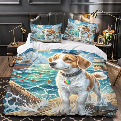 Housse de couette 3D Fox Terrier avec fermeture éclair cachée - 4