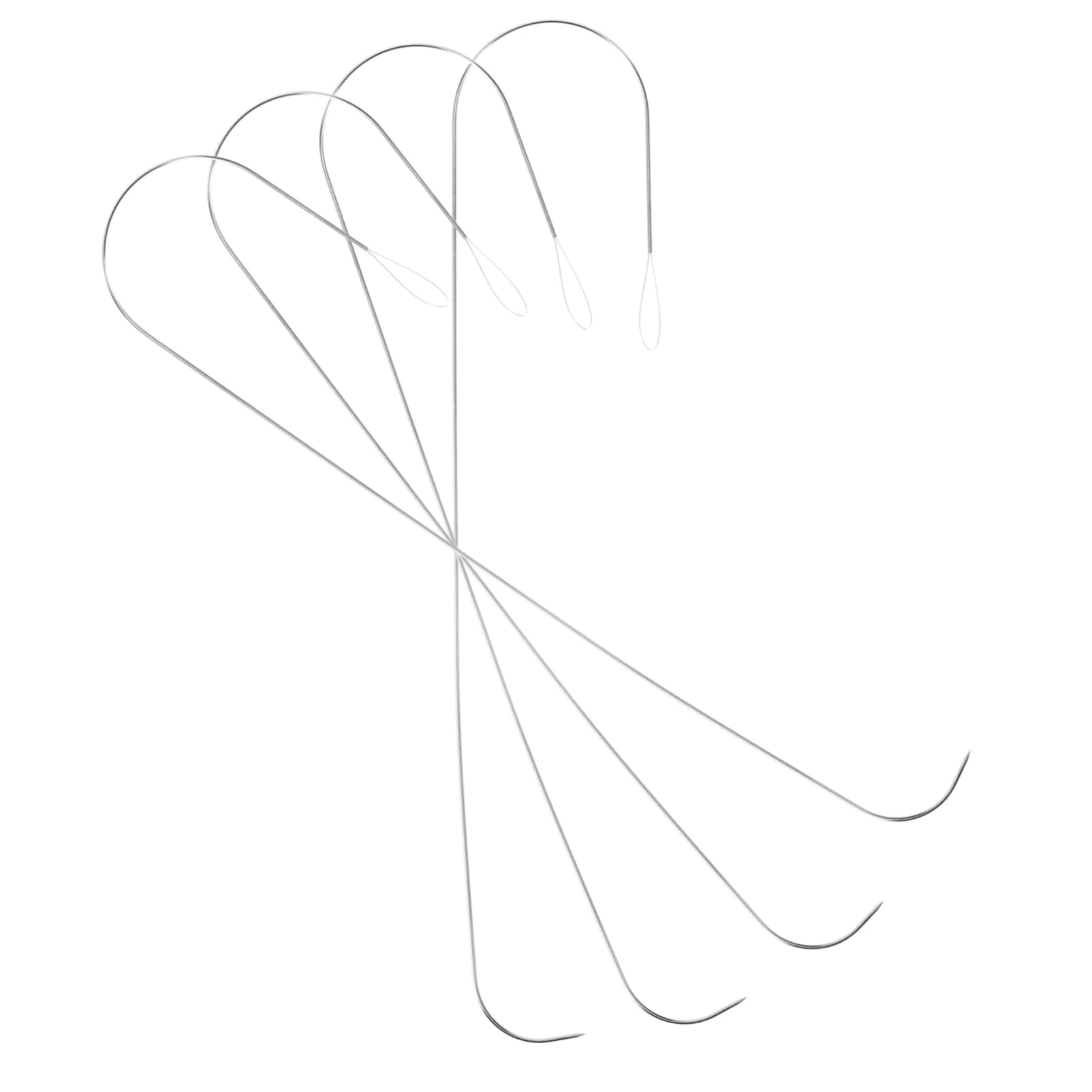 ERINGOGO 4pcs Beaded Craft Bracelet Making Tool Crochet Needles Yarn Beading Needle Tools Threading Knitting Needles Jewelry Self Bead Threader Bead Needles Zinc Alloy Silver