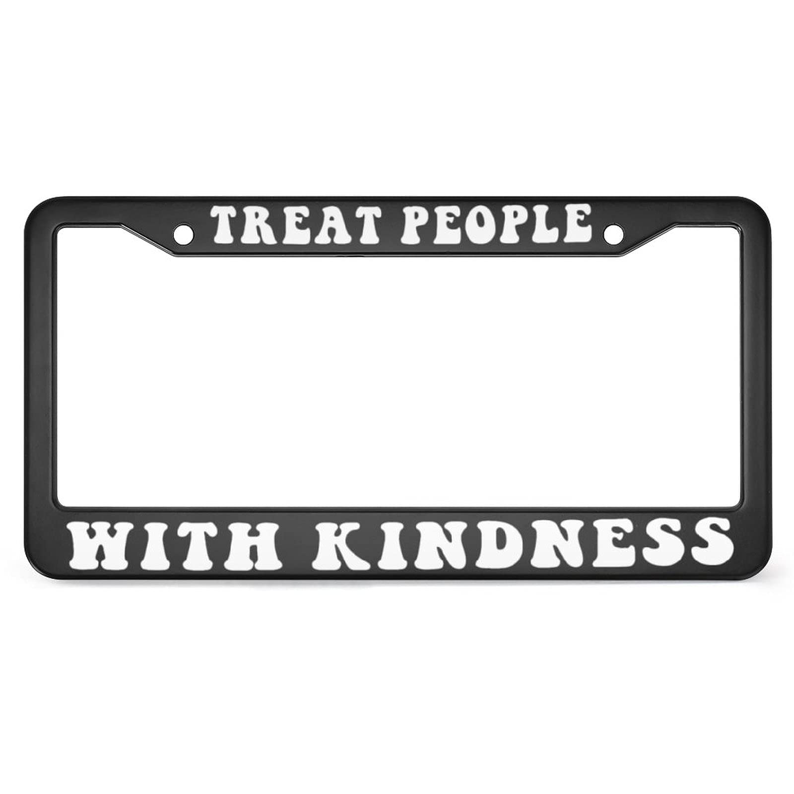 Auto Car Tag Frame Aluminum License Plate Frame Tpwk Treat People with Kindness (White) License Plate Frame with 2 Holes Car Accessories for Women Men Gifts 6"x12"