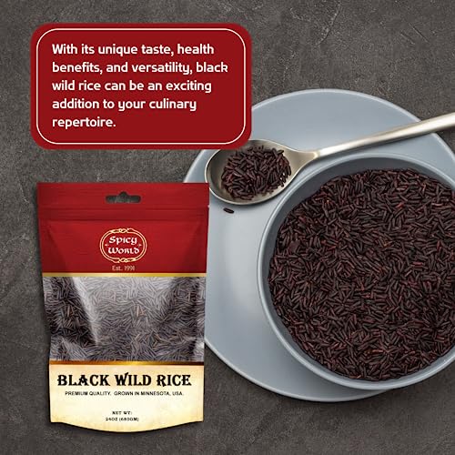 Spicy World Minnesota Grown Black Wild Rice 6 Lb Bag | Premium Quality | All Natural, Hearty Grain With Rich Flavor | Perfect For Rice Dishes & Recipes #TOP4