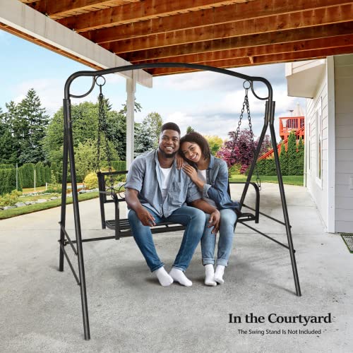 Vingli Upgraded Metal Patio Porch Swing, 660 Lbs Weight Capacity Steel Porch Swing Chair For Outdoors, Heavy Duty Garden Swing Bench For Gardens & Yards (Pattern 1) #TOP4