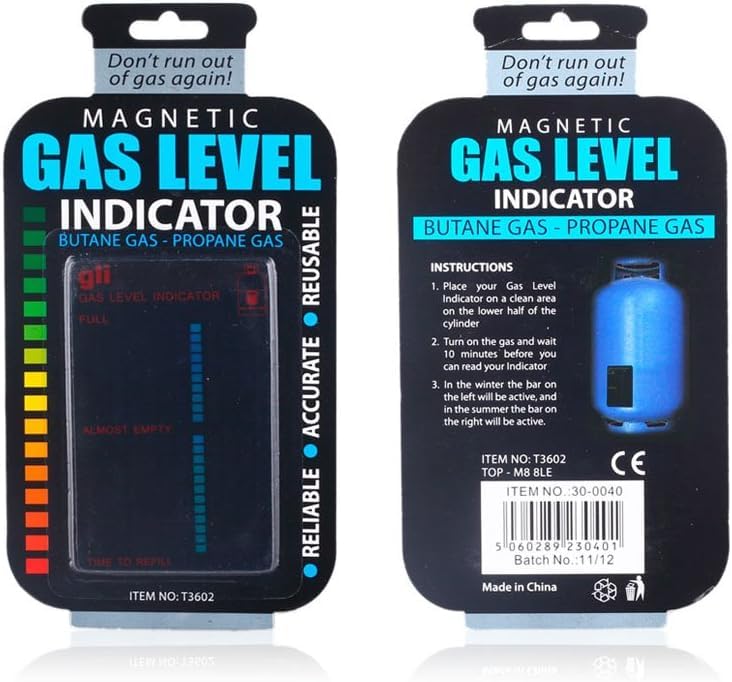 OOBRAN Magnetic Gas LPG Fuel Butane Propane Bottle Tank Level Indicator Gauge Caravan Motorhome Travel BBQ