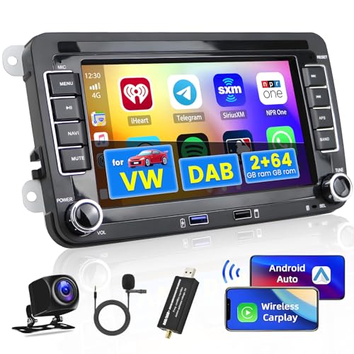 Hikity DAB/DAB+ 2G+64G Android 13 Autoradio Für VW Golf 5 Golf 6 Touran EOS mit