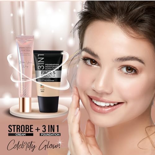 Image of FACES CANADA Strobe Cream Mini- Rose Gold, 18ml | Primer + Highlighter + Moisturizer | Shea Butter & Hyaluronic Acid | Intense Hydration | Flawless Radiant Dewy Skin | Illuminating & Glowing Makeup Base