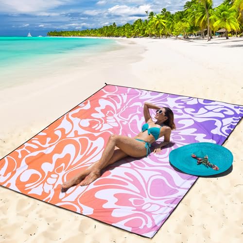 WIWIGO Beach Blanket Waterproof Sandproof Beach Mat 79" X 83"/10'x9'for