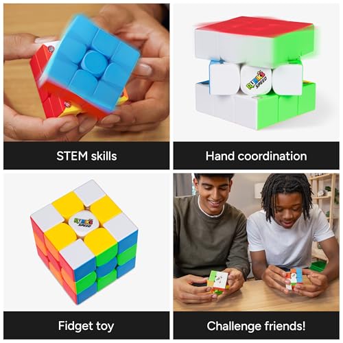 Image of Rubik's Cube, 3x3 Magnetic Speed Cube for Super Fast Solves, Twisting Fidget Toy, Challenging Brain Teaser & Sensory Puzzle for Adults, Teens, & Kids, for Ages 8 & Up