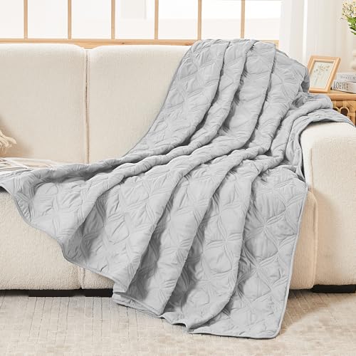 Image of Litanika Oversized King Quilt Bedding Set, 128x120 Inch Super King Light Grey Comforter Bedspreads Lightweight Bed Coverlets Boho Bedding Cover Decor All Season,3 Pieces (1 Quilt, 2 Pillowcases)
