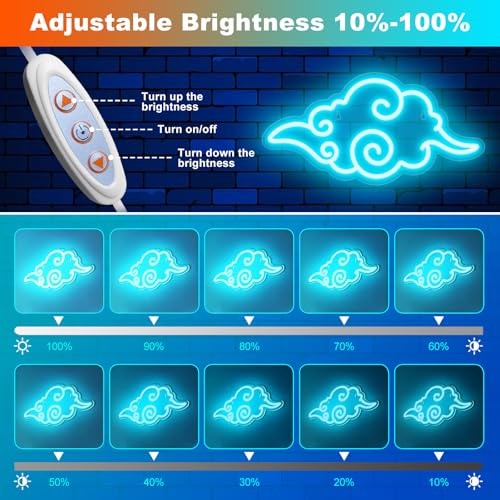 Image of Game Neon Signs Gaming Led Neon Sign For Wall Decor,Dimmable Brightness Neon Signs For Teen's Bedroom Kids Room Gamer Zon Decor,12.7 * 9.8 Inch