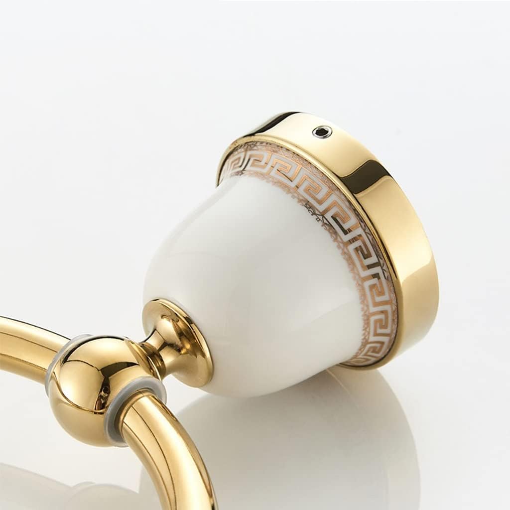 LSLYTQ Towel Rings, Bathroom Towel Ring, Brushed Towel Holder, Towel Rack, Ceramic Base Wall Mounted Bathroom Accessories