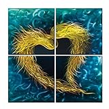 Metal Artscape Dragon's Heart 4 Piece Metal Graphic Art Set