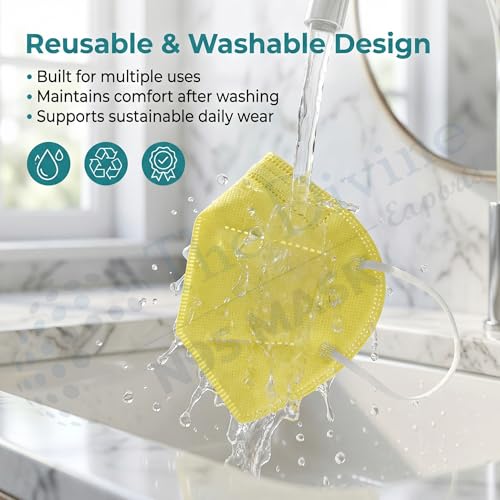 Image of Reusable & Washable Face Mask - Breathable Foldable Non-Woven Fabric Mask with Adjustable Ear Loops for Everyday Use, Comfortable Unisex Fit