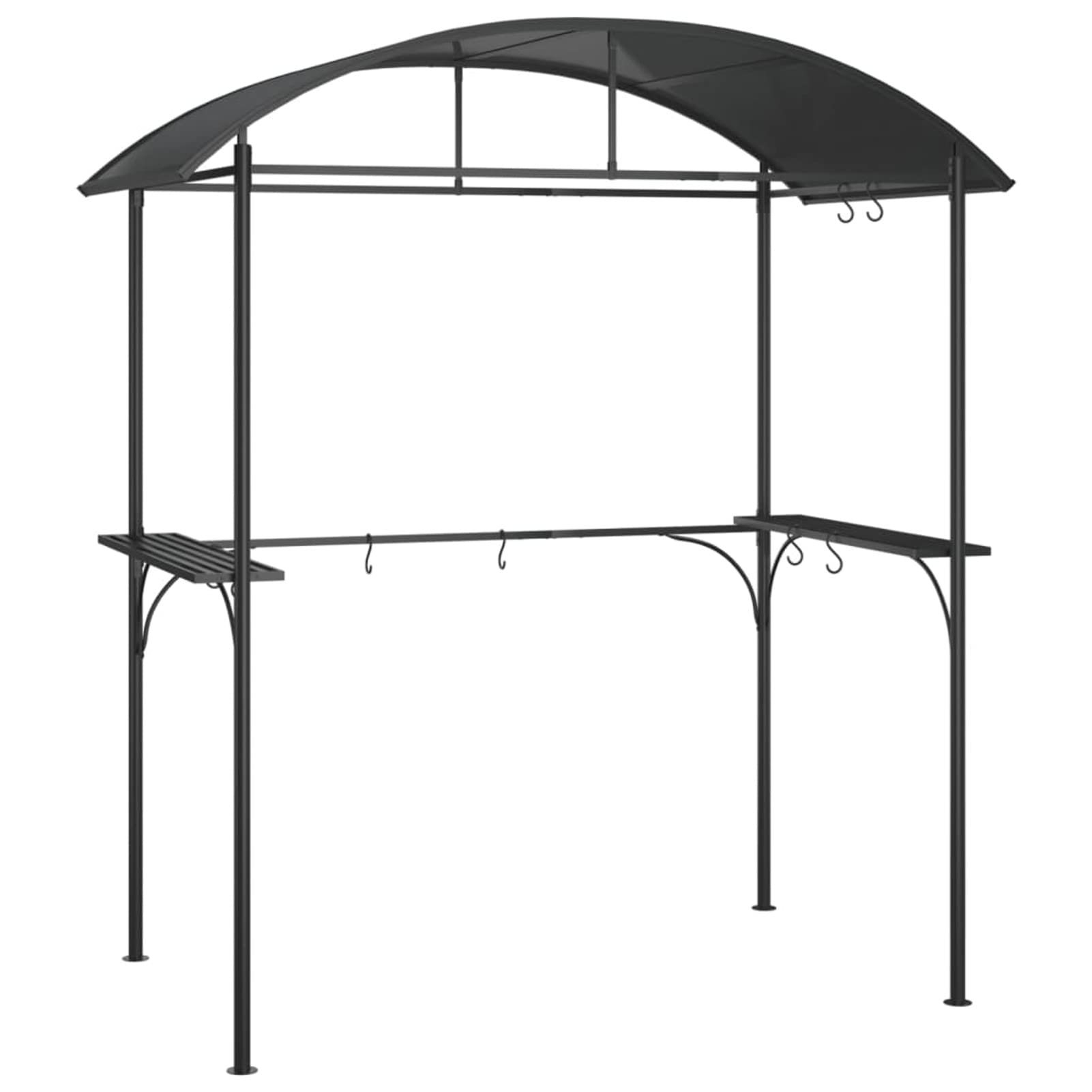 Homgoday Altana grillowa Antracyt 220 x 115 x 230 cm, dekoracja, zewnętrzna altana do ogrodu balkonowego tarasu, składana altana ogrodowa,