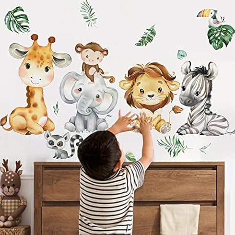 Decalmile Safari Jungle Animals Wall Stickers Cover
