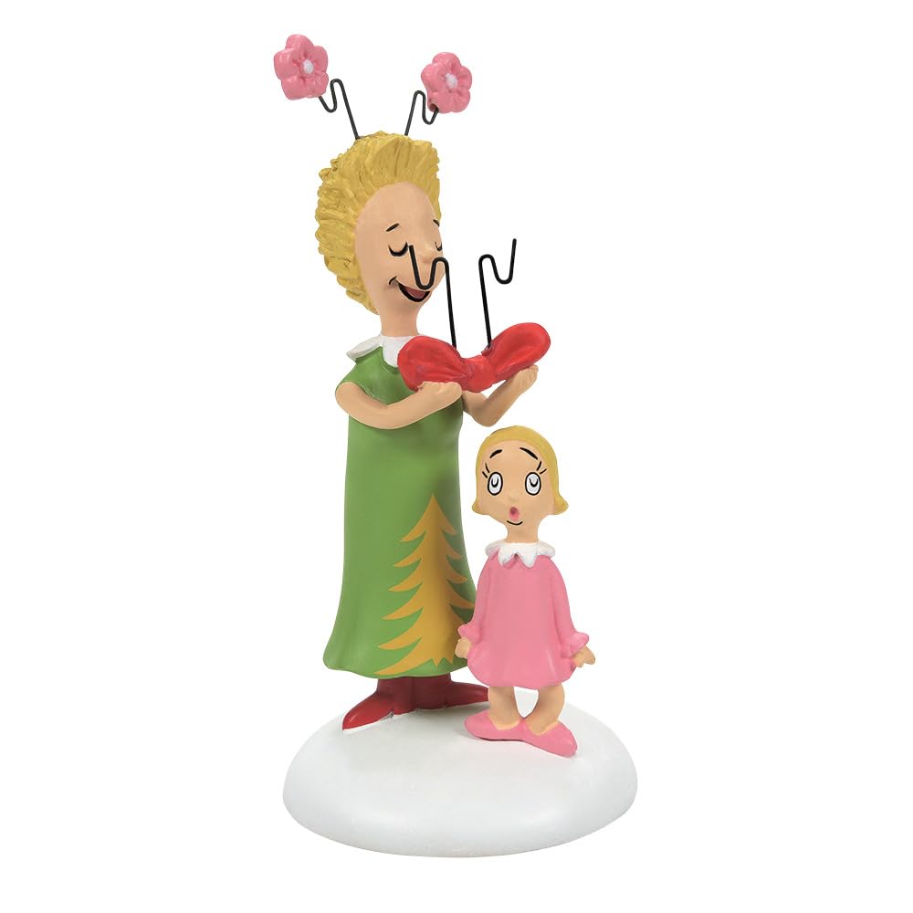 Department 56 Dr. Seuss The Grinch Village Aksesuarları Cindy Lou Who's Surprise Heykelcik, 8,5 cm, Çok Renkli