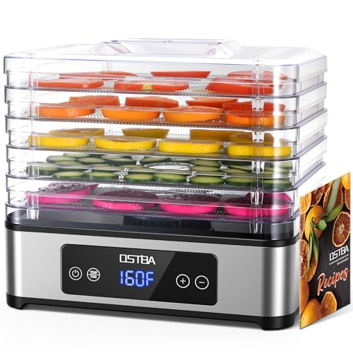 OSTBA Food Dehydrator, 5 Stainless Steel Trays,...