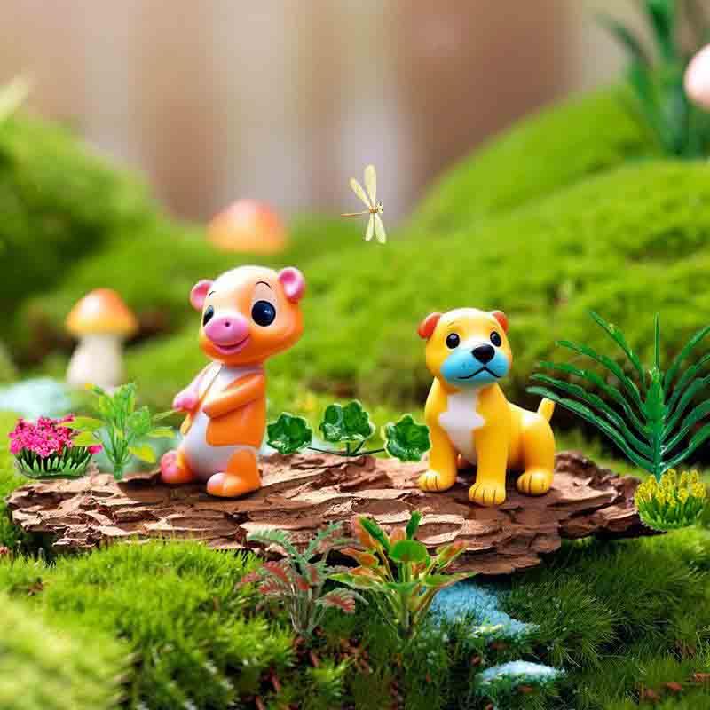 Zofusaier 120pcs Mini Model Trees Miniature Plants Set Flowers Green Shrubs Bush Model, Miniature Fairy Garden Aritificial Plants for DIY Train Railroad Park Scenery Architecture - Image 6