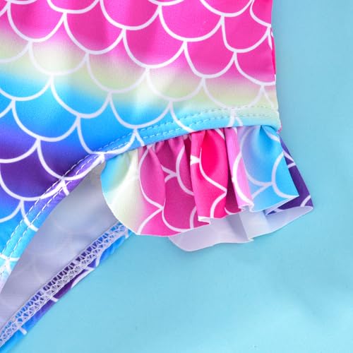 Image of Baby Swimsuit Girl Two Piece Bathing Suit Toddler Girls Summer Beach Ruffle Tankini Swimwear 1-7Y