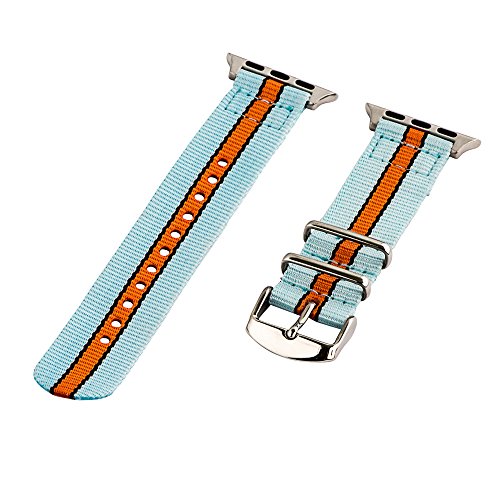 Clockwork Synergy - NATO Band Compatible with Apple Watch Band 38mm, Lightweight Breathable Sport Wrist Strap with Metal Buckle Compatible with Apple Watch Series 1, 2 and 3