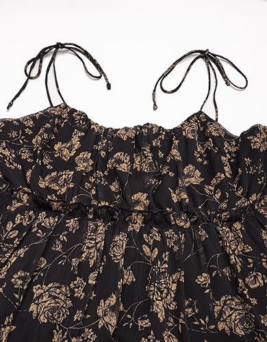 Image of Moomaya Women Printed Mini Dress, Strappy Shoulders Tiered Short Summer Dress