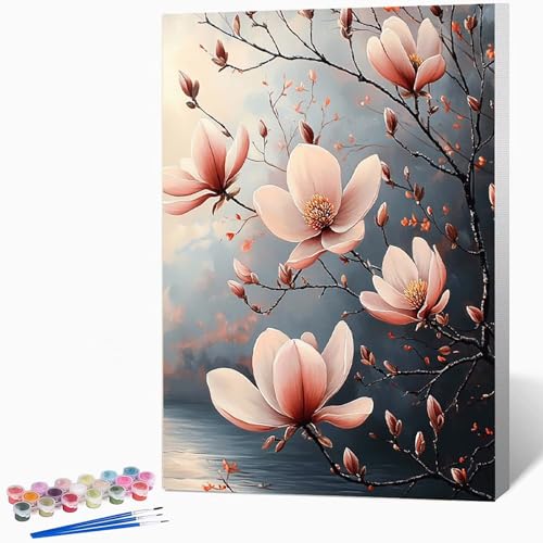 数字油絵 花 ペイントバイナンバー 風景, ナンバーペイント大人のDIYセット(ブラシとアクリル絵の具を含む)、クリエイティブな手作りの油絵セット、女性へのデジタル絵画ギフト、壁の装飾 100×135cm -WX2510453