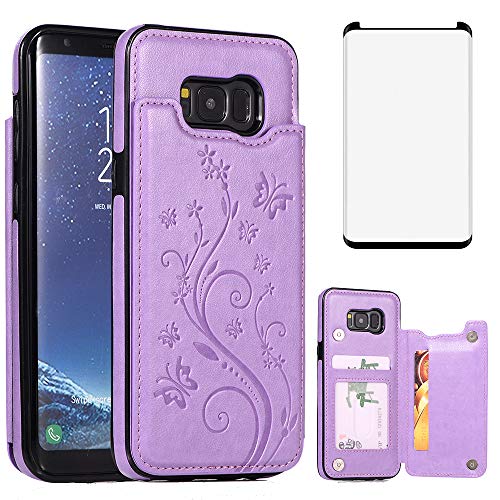 Étui Samsung Galaxy S8 Plus en cuir avec protège-écran en verre