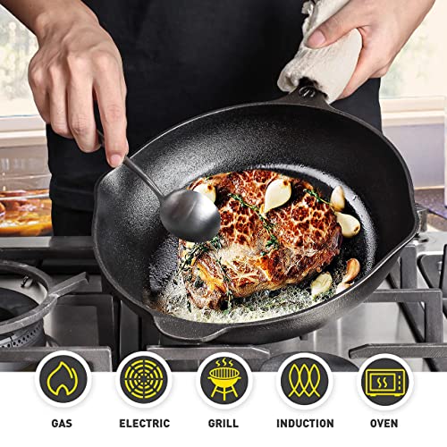 Mgkkt Pre-Seasoned Cast Iron Skillet Pan, Cast Iron Frying Pan For Oven, Induction, Grilling Or Camp Cooking, 10 Inch #TOP6