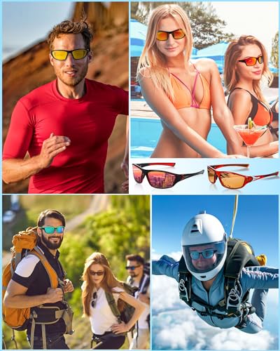 Image of Frienda 6 Pack Polarized Sport Sunglasses for Men Multipack Fit over Glasses Pack Lot Set Men's Sport Fishing Eyeglasses