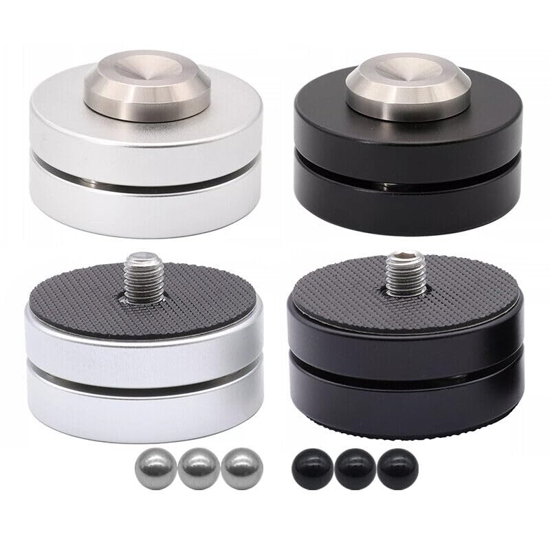 4pcs 46mm Aluminium Speaker Spike Pad Steel Ceramics Ball Isolation Stand Feet
