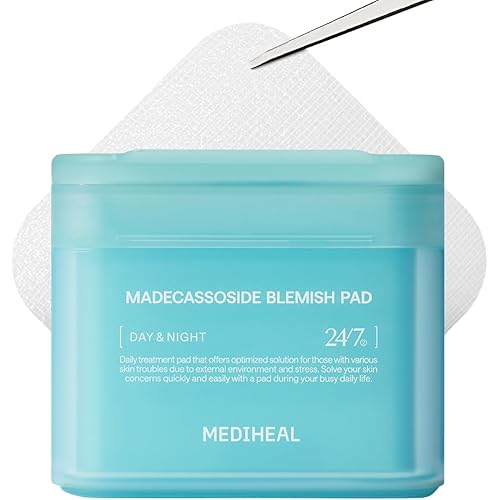 MEDIHEAL Toner Pads [Madecassoside] - Blemish Care Toner Pad with Centella Asiatica - Improves Uneven Skin Tone & Deep Hydration - Vegan Hypoallergenic Face Gauze (100 Count)